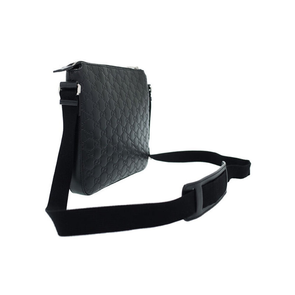 Gucci Crossbody Black Signature ssima Bag Leather Messenger